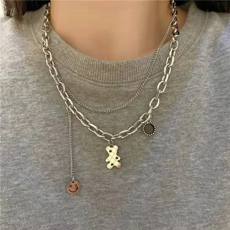 Titanium Steel Necklace Female INS Hip Hop Double Cute Bear Clavicle Chain 2021 New Cool Wind Autumn Winter
Titanium Steel Necklace Female INS Hip Hop Double Cute Bear Clavicle Chain 2021 New Cool Wind Autumn Winter