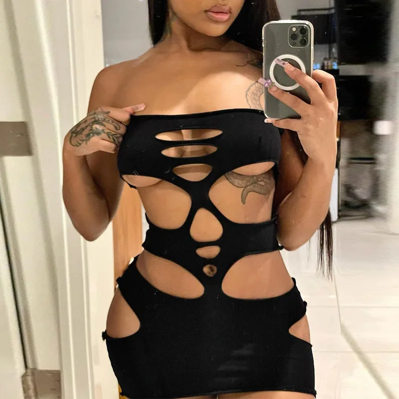 Women Strapless Wrap Chest Cut Out Club Night Mini Dresses Summer Sexy Hot Skinny Tight Fitted Solid Baddie Clothes Dress
Women Strapless Wrap Chest Cut Out Club Night Mini Dresses Summer Sexy Hot Skinny Tight Fitted Solid Baddie Clothes Dress