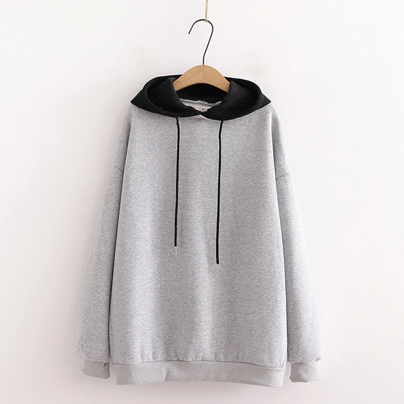 2020 Sweet Hooded Sweatshirt Plush Student Tops Warm Simple Type Loose Solid Patched Color Hat Women Hoodie
2020 Sweet Hooded Sweatshirt Plush Student Tops Warm Simple Type Loose Solid Patched Color Hat Women Hoodie