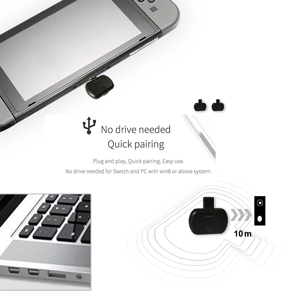 Беспроводной аудио музыкальный трансмиттер Type c CSR Bluetooth 5 0 1 в 2 передатчик