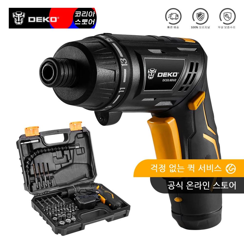 DEKO DCS3.6DU2 Электрическая отвертка Беспроводная с перезаряжаемой батареей