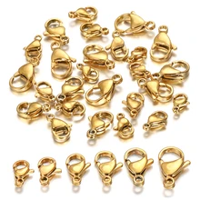 10-30Pcs Stainless Steel Gold Plated Lobster Clasp Claw Clasps For Bracelet Necklace Chain Diy Jewelry Making Findings Supplies