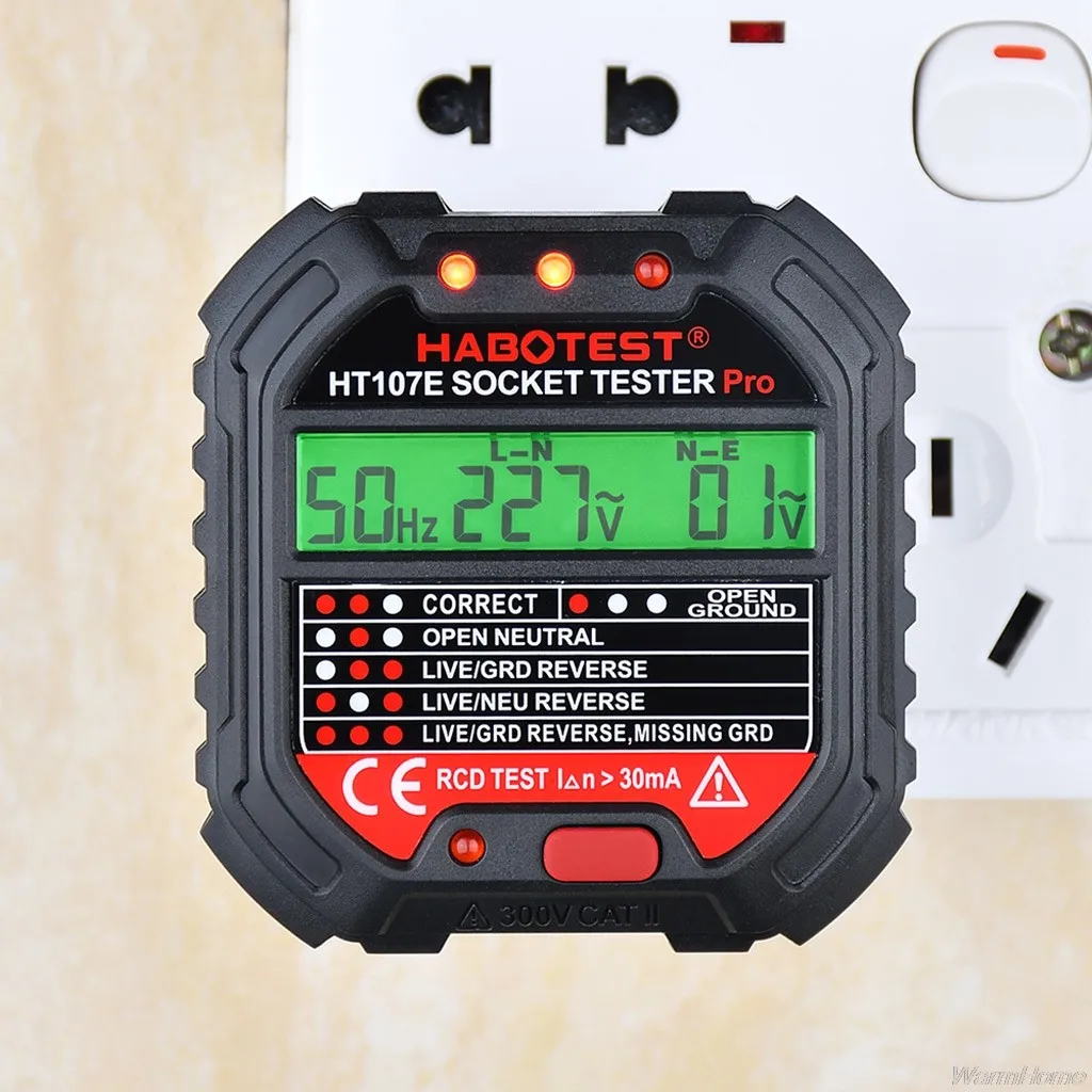 Socket Tester Pro Voltage Test Socket Outlets Tester Circuit Polarity Voltage Detector Breaker Finder Plug Polarity Phase Check
Socket Tester Pro Voltage Test Socket Outlets Tester Circuit Polarity Voltage Detector Breaker Finder Plug Polarity Phase Check
