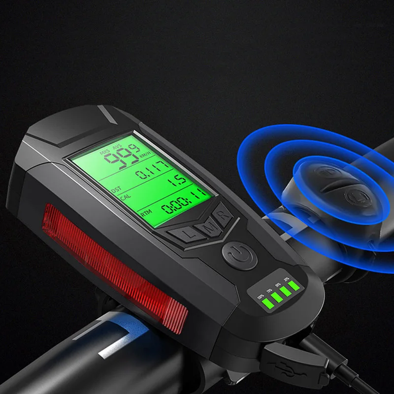 Bike Computer Light Horn USB Rechargeable Bicycle Front Light 5 Modes MTB Headlight Waterproof Odometer Computer Speedometer
Bike Computer Light Horn USB Rechargeable Bicycle Front Light 5 Modes MTB Headlight Waterproof Odometer Computer Speedometer