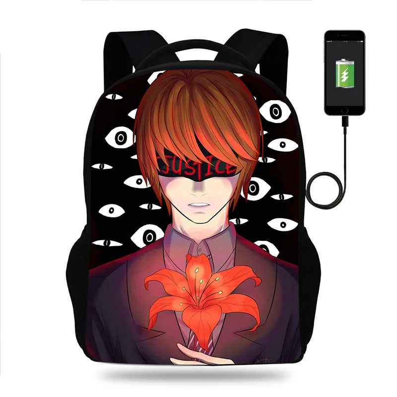 Anime Death Note Backpack Boys Girls Teenager School Bags Children Student Knapsack Men Women USB Charging Rucksack Travel Bags
Anime Death Note Backpack Boys Girls Teenager School Bags Children Student Knapsack Men Women USB Charging Rucksack Travel Bags