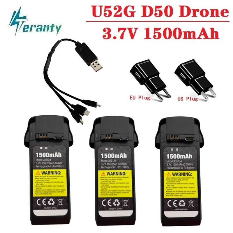 U52G D50 Drone Spare 3.7vReplaceable Lithium Battery 3.7V 1500mAh LIPO Battery for UDIRC U52G D50 RC Drone with 3in1 USB charger
U52G D50 Drone Spare 3.7vReplaceable Lithium Battery 3.7V 1500mAh LIPO Battery for UDIRC U52G D50 RC Drone with 3in1 USB charger