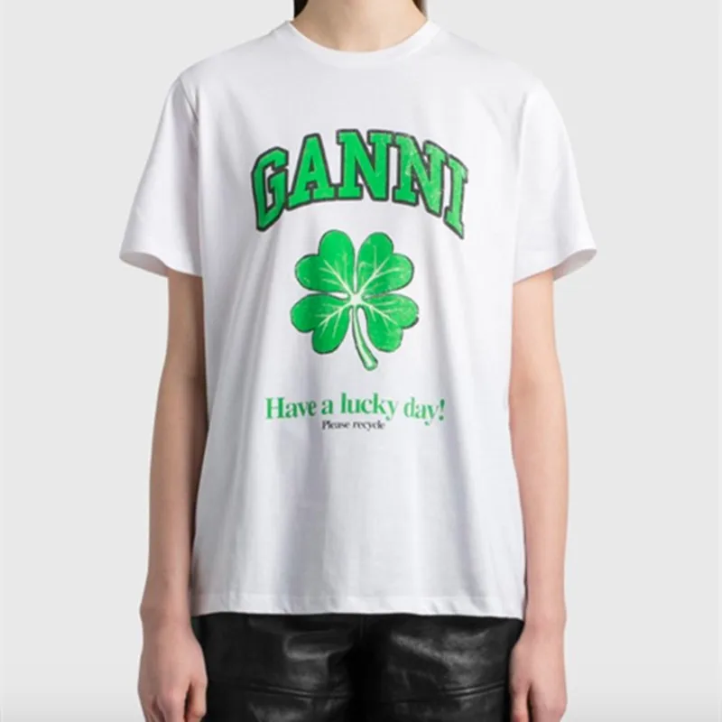 Women White T-shirt Smiley Four-leaf Clover Cherry Blossoms Printed O-neck Cotton Short Sleeve Top 2021 Spring Summer G3
Women White T-shirt Smiley Four-leaf Clover Cherry Blossoms Printed O-neck Cotton Short Sleeve Top 2021 Spring Summer G3
