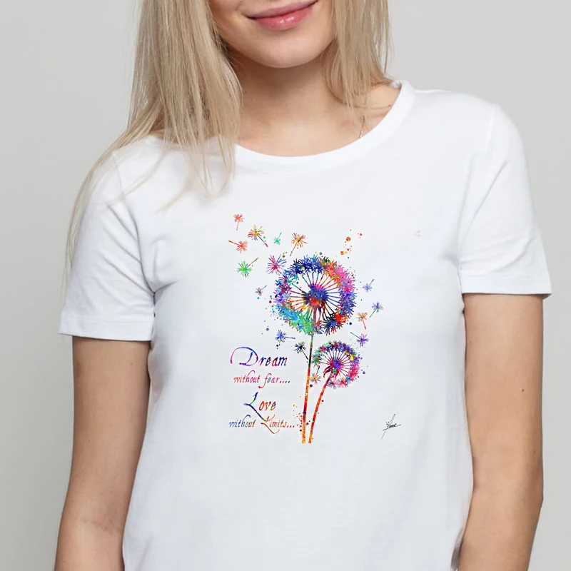 summer fashion tops tees Watercolor dandelion flying print t shirt women cute plant t-shirt female graphic tumblr Short sleeve
summer fashion tops tees Watercolor dandelion flying print t shirt women cute plant t-shirt female graphic tumblr Short sleeve