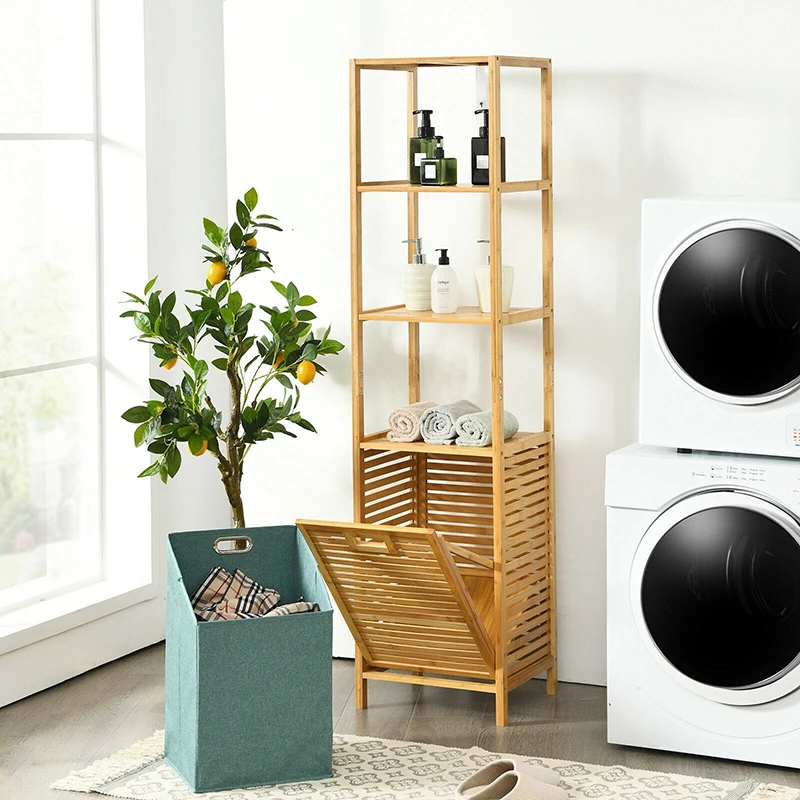 2-in-1 Classic Bamboo Tower Hamper Humanized Organizer 3-Tier Storage Shelves Natural Friendly Bamboo Bathroom Cabinets
2-in-1 Classic Bamboo Tower Hamper Humanized Organizer 3-Tier Storage Shelves Natural Friendly Bamboo Bathroom Cabinets