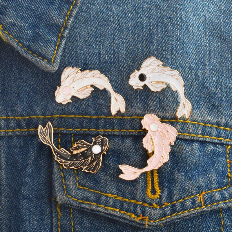 Lucky fish Enamel pin White pink black Brooches Gift Denim Jeans Clothes cap bag Pin Badge Button Lapel pin gift for kids
Lucky fish Enamel pin White pink black Brooches Gift Denim Jeans Clothes cap bag Pin Badge Button Lapel pin gift for kids
