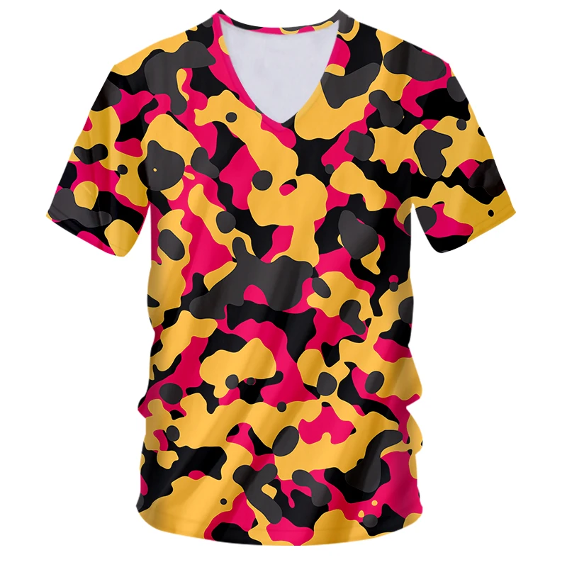 OGKB Factory Direct Sales 3D Men's V Neck T Shirt Military Camouflage Print Casual Short Sleeve T-shirt Men's Clothing Wholesale
OGKB Factory Direct Sales 3D Men's V Neck T Shirt Military Camouflage Print Casual Short Sleeve T-shirt Men's Clothing Wholesale