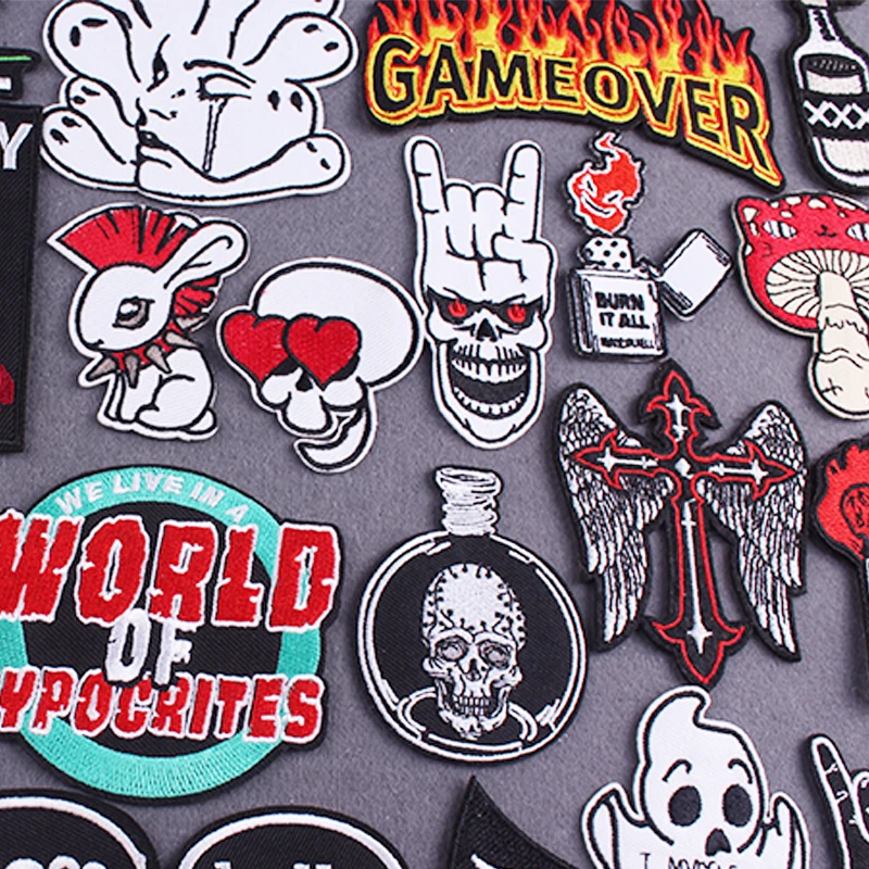Skull Embroidered Patches On Clothes Jacket Applique Punk Letters Patches For Clothing Thermoadhesive Patches DIY Badges Stripes
Skull Embroidered Patches On Clothes Jacket Applique Punk Letters Patches For Clothing Thermoadhesive Patches DIY Badges Stripes