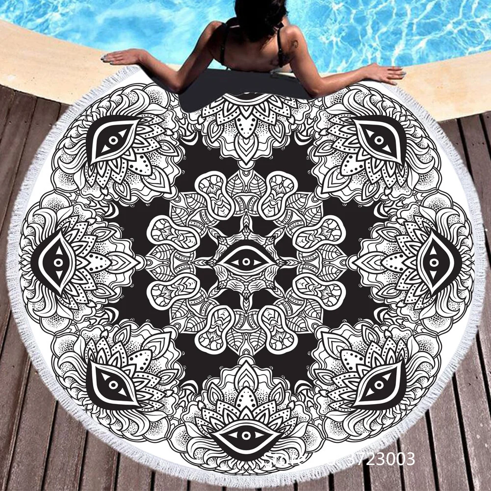 Bibulous Printed 3d Color Bohemian Round Beach Towels Geometric Bath Shower Towel With Yoga Mat Blanket Toalla Playa 150cm 
Bibulous Printed 3d Color Bohemian Round Beach Towels Geometric Bath Shower Towel With Yoga Mat Blanket Toalla Playa 150cm