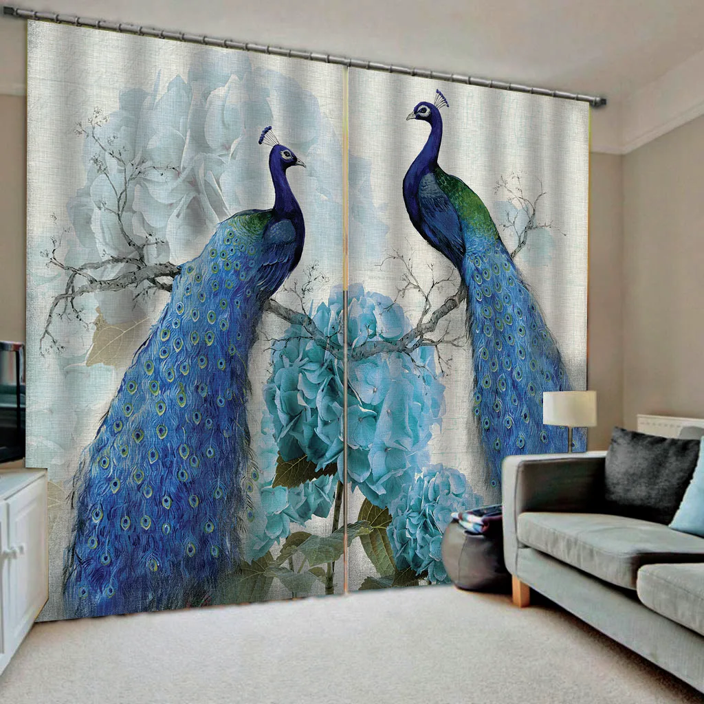 Blackout curtain Luxury Blackout 3D Window Curtains For Living Room Bedroom blue peacock curtains
Blackout curtain Luxury Blackout 3D Window Curtains For Living Room Bedroom blue peacock curtains