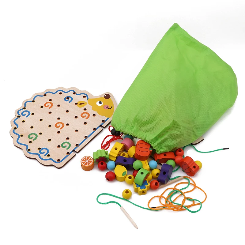New Montessori Educational Toy Wooden Fruits Vegetables Lacing Stringing Beads Toys With Hedgehog Board Kids Children Gift
New Montessori Educational Toy Wooden Fruits Vegetables Lacing Stringing Beads Toys With Hedgehog Board Kids Children Gift