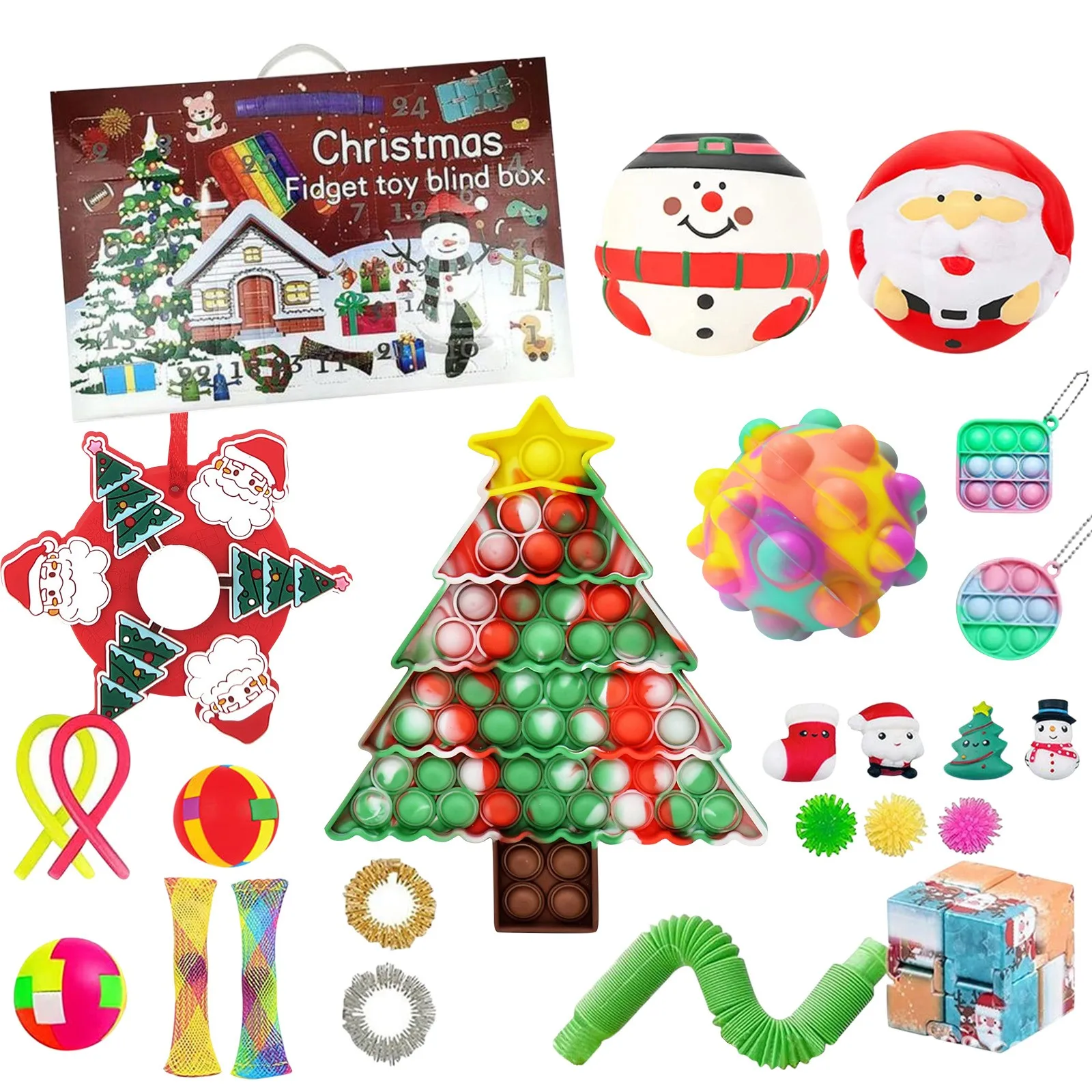 Christmas Advent Calendar Gift Fidget Toys 24 Days Pack Set Anti Stress Kit Stress Relief Figet Toy Blind Box Kids Gift 
Christmas Advent Calendar Gift Fidget Toys 24 Days Pack Set Anti Stress Kit Stress Relief Figet Toy Blind Box Kids Gift