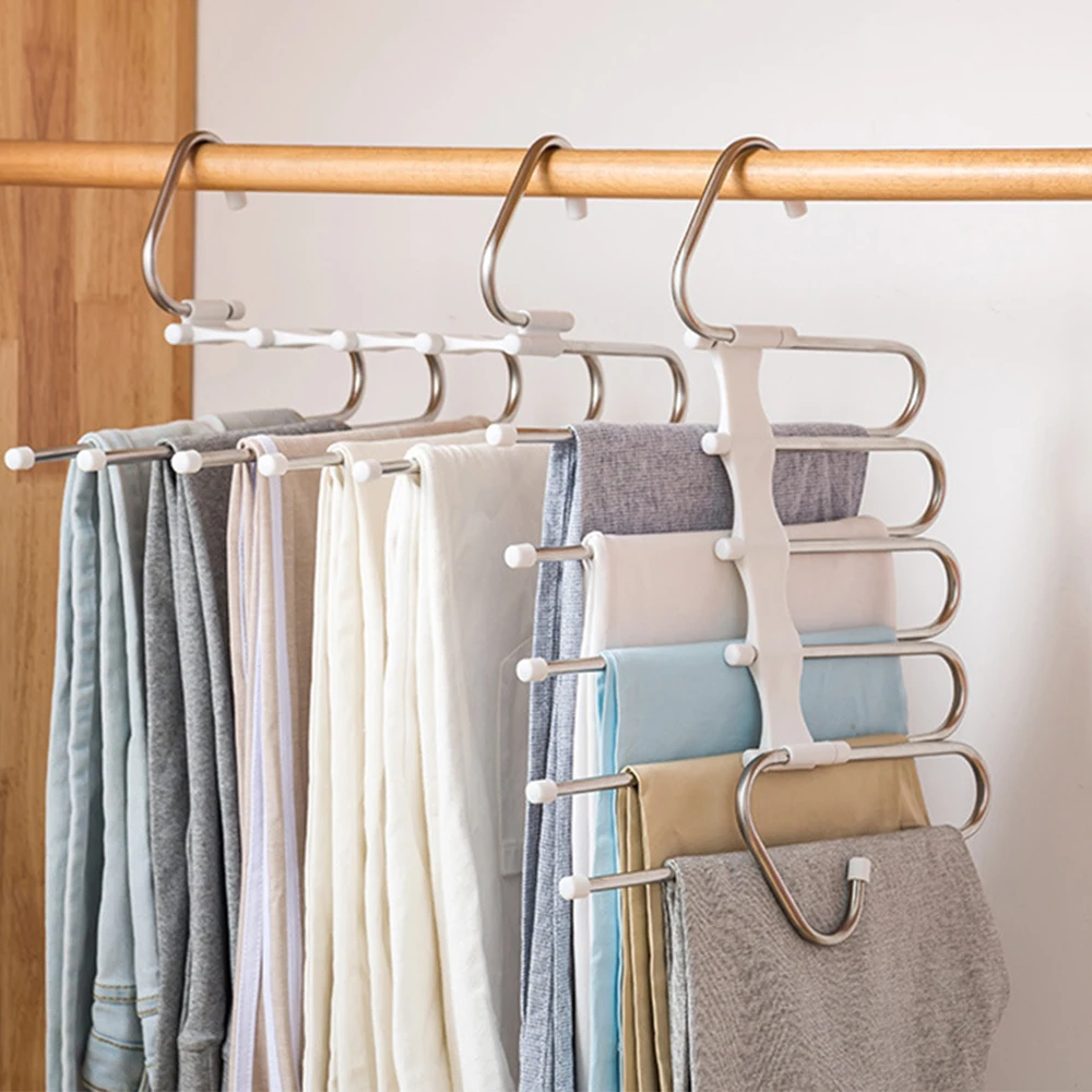 5 in 1 Pant Rack Multifunction Shelves Stainless Steel Multi-functional Wardrobe Magic Trouser Hanger Coat Storage Organization
5 in 1 Pant Rack Multifunction Shelves Stainless Steel Multi-functional Wardrobe Magic Trouser Hanger Coat Storage Organization