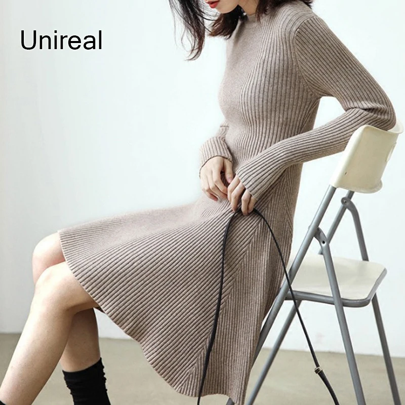 Unireal 2021 осеннее женское трикотажное платье с длинным рукавом сексуальное мини-платье-свитер 
Unireal 2021 осеннее женское трикотажное платье с длинным рукавом сексуальное мини-платье-свитер