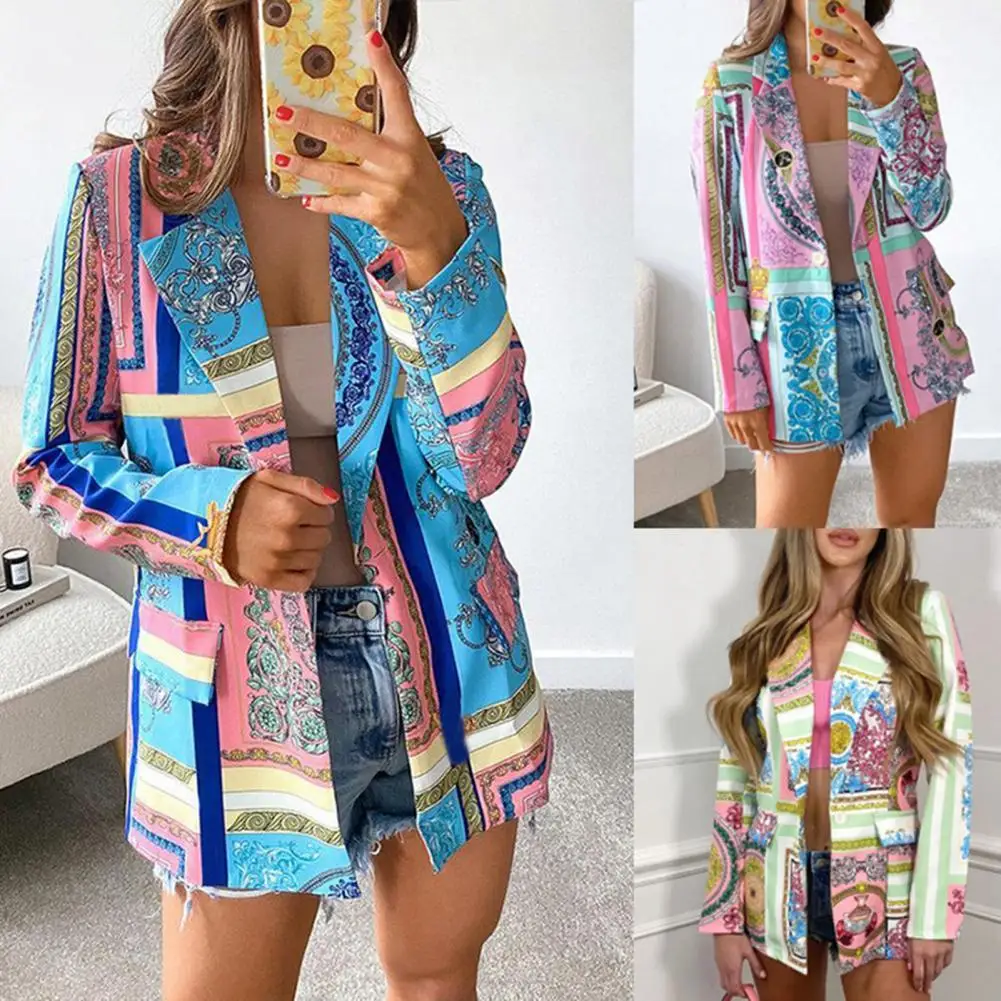 Print Blazer For Women Lapel Collar Long Sleeve One Button Hit Color Blazers Female Fashion Clothing 2021 
Print Blazer For Women Lapel Collar Long Sleeve One Button Hit Color Blazers Female Fashion Clothing 2021