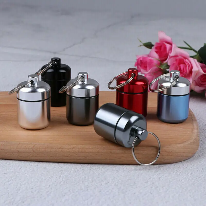 Metal Mini Waterproof Alloy Pill Box Case Bottle Cache Drug Holder Container Keychain Medicine Box Health Care For Travel 
Metal Mini Waterproof Alloy Pill Box Case Bottle Cache Drug Holder Container Keychain Medicine Box Health Care For Travel