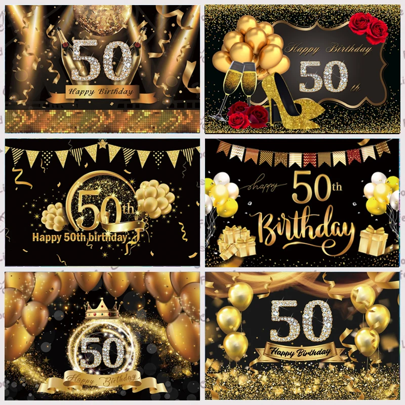 50th Backdrop Black Glod Adult Happy Birthday Party Customize Curtain Photography Background For Photo Studio
50th Backdrop Black Glod Adult Happy Birthday Party Customize Curtain Photography Background For Photo Studio