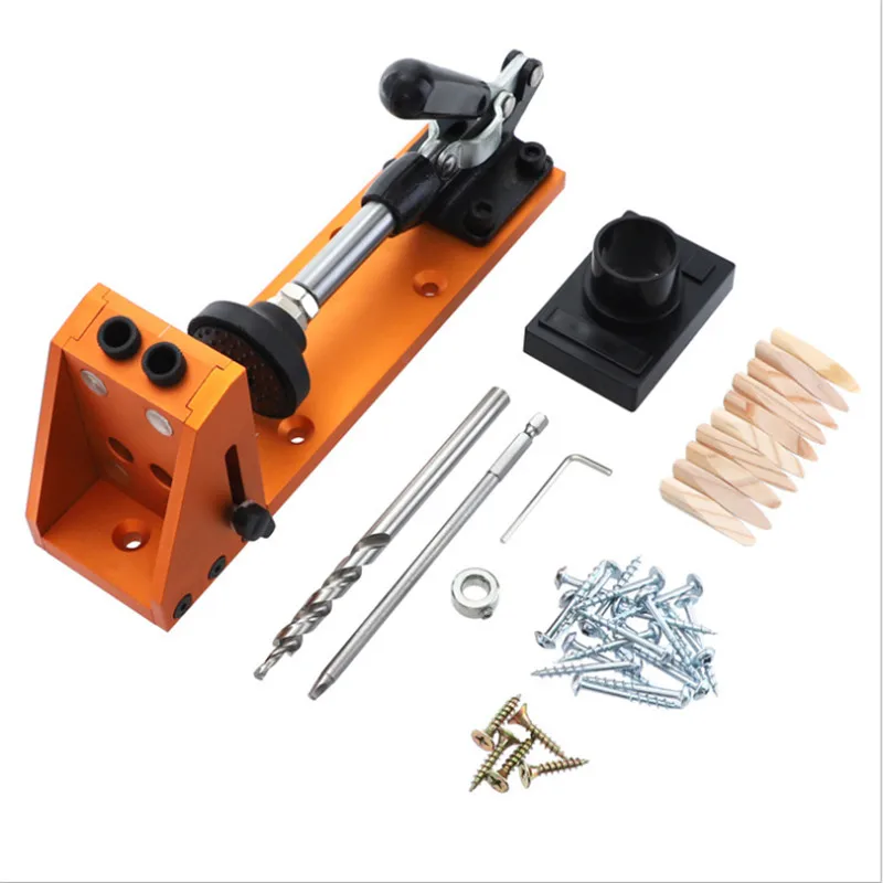 

ASCENDAS Woodworking Pocket Hole jig System 9.5mm Hole Guide with Toggle Clamp Dust Removal Port TP-0311