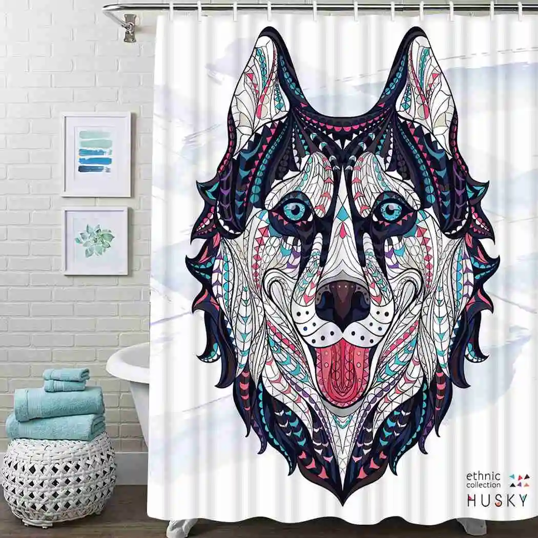 Wolf African Shower Curtain Husky Dog Head Shower Curtain Waterproof Fabric For Bathroom Decor Shower Curtains Set With Hooks
Wolf African Shower Curtain Husky Dog Head Shower Curtain Waterproof Fabric For Bathroom Decor Shower Curtains Set With Hooks