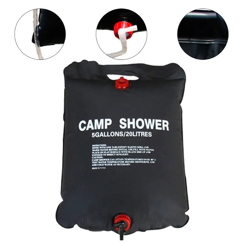 69HD Solar Heated Shower Camping Water Bathing Bag Outdoor Travel Hiking Portable 20L Wild Water Bag
69HD Solar Heated Shower Camping Water Bathing Bag Outdoor Travel Hiking Portable 20L Wild Water Bag