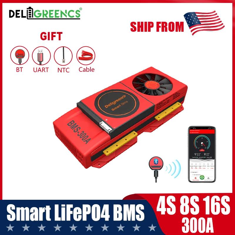 Смарт-BMS 4S 8S 16S 300A литиевый аккумулятор BMS Поддержка UART Bluetooth App с вентилятором для EV RV
Смарт-BMS 4S 8S 16S 300A литиевый аккумулятор BMS Поддержка UART Bluetooth App с вентилятором для EV RV