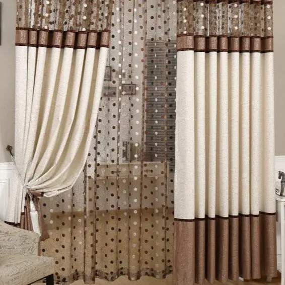 

Slow Soul Brown Gray European Luxury Curtains Bird Nest Spliced Curtain Tulle For Living Room Kitchen Bedroom Roman Sheer Custom