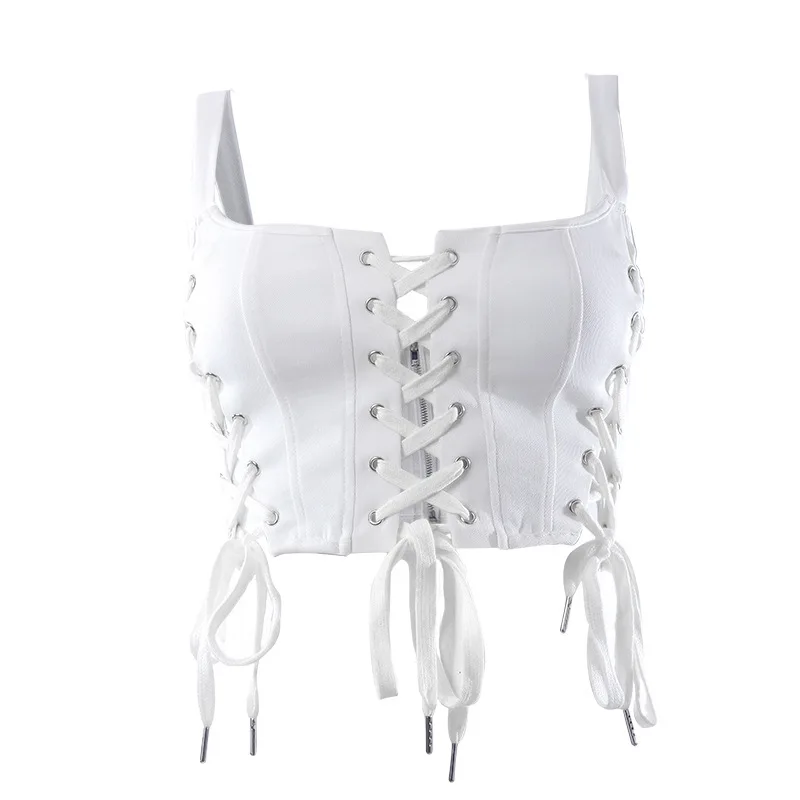 Sexy Crop Tank Top Bandage Hollow Out Patchwork Corset Streetwear Party Night Tshirts Summer
Sexy Crop Tank Top Bandage Hollow Out Patchwork Corset Streetwear Party Night Tshirts Summer