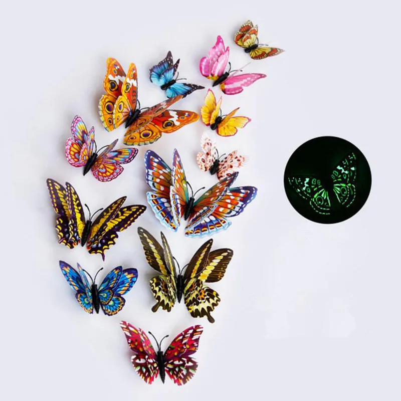 12PCS Newest Luminous Fridge Magnets 3D Butterfly Design Decal Art Stickers Room Home Decor DIY Wall Decoration 
12PCS Newest Luminous Fridge Magnets 3D Butterfly Design Decal Art Stickers Room Home Decor DIY Wall Decoration