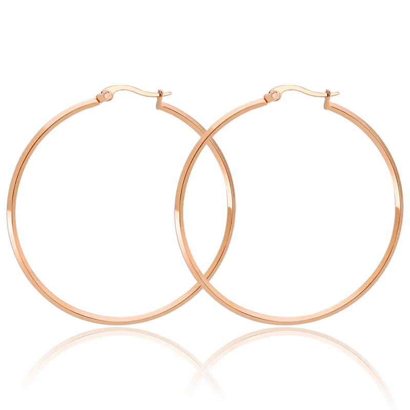 

AsJerlya Gold Silver Color Round Hoop Earrings For Women Big Circle Loop Earring Triangle Geometric Earings Metal Jewellery