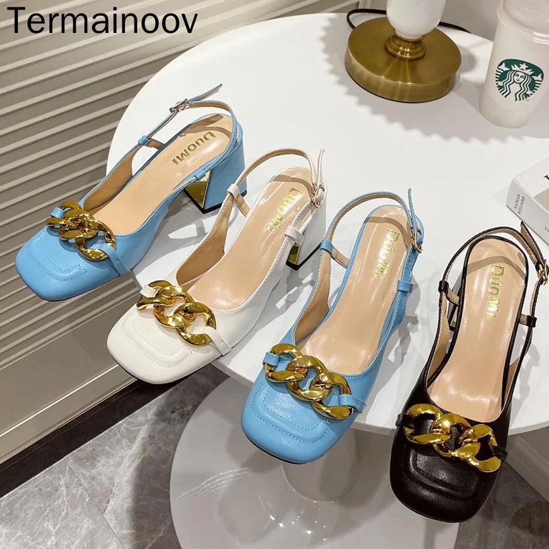 Женские туфли-лодочки Termainoov с квадратным носком, винтажные Модные Туфли Мэри Джейн на Массивной Металлической цепочке с пряжкой
Женские туфли-лодочки Termainoov с квадратным носком, винтажные Модные Туфли Мэри Джейн на Массивной Металлической цепочке с пряжкой