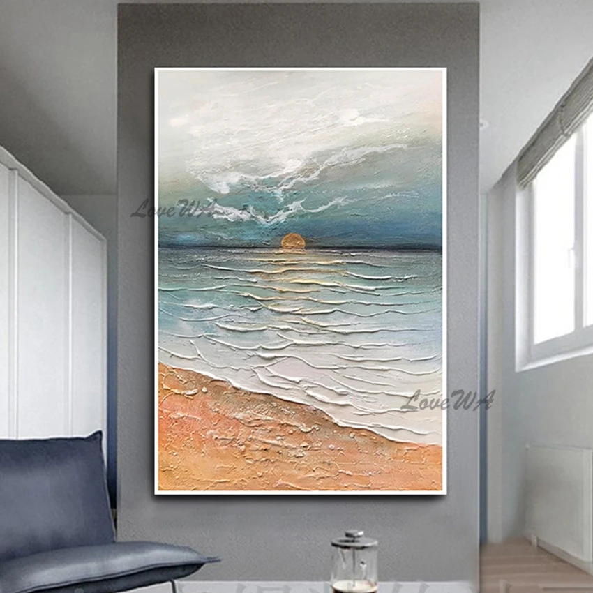 Semi Abstract Landscape Oil Painting Of A Sunrise Over The Sea Modern Home Good Wall Art Canvas Painting Unframed Custom Artwork
Semi Abstract Landscape Oil Painting Of A Sunrise Over The Sea Modern Home Good Wall Art Canvas Painting Unframed Custom Artwork