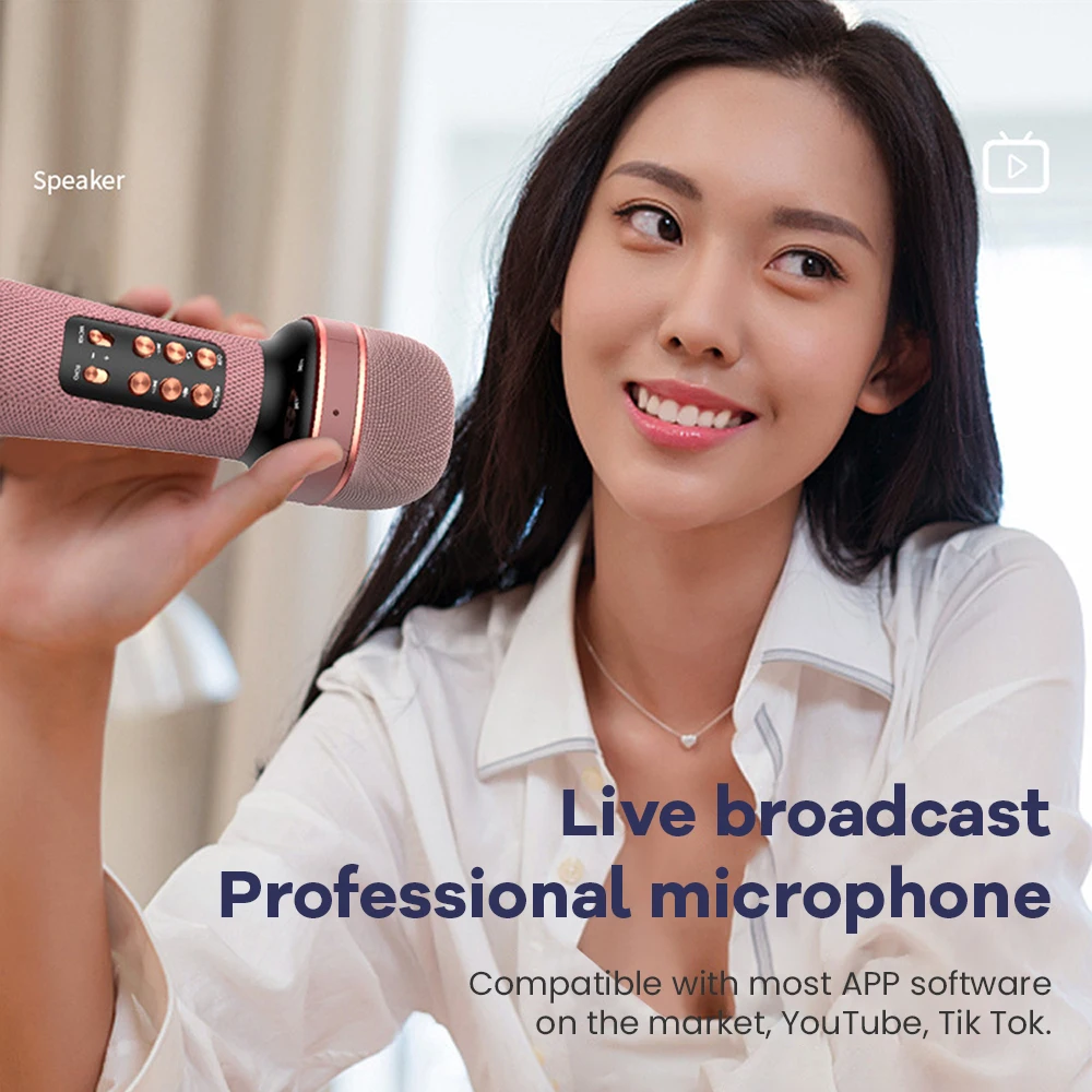 Bluetooth Karaoke Microphone For Computer Phone Singing Portable Speaker Voice Changer Wireless Condenser Microphone For HomeKTV
Bluetooth Karaoke Microphone For Computer Phone Singing Portable Speaker Voice Changer Wireless Condenser Microphone For HomeKTV