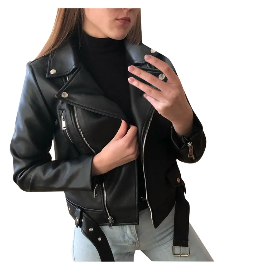Women Spring Autumn PU Leather Jackets Ladies Slim Short Zipper Outerwear Jacket Coats Plus Size S-5XL
Women Spring Autumn PU Leather Jackets Ladies Slim Short Zipper Outerwear Jacket Coats Plus Size S-5XL