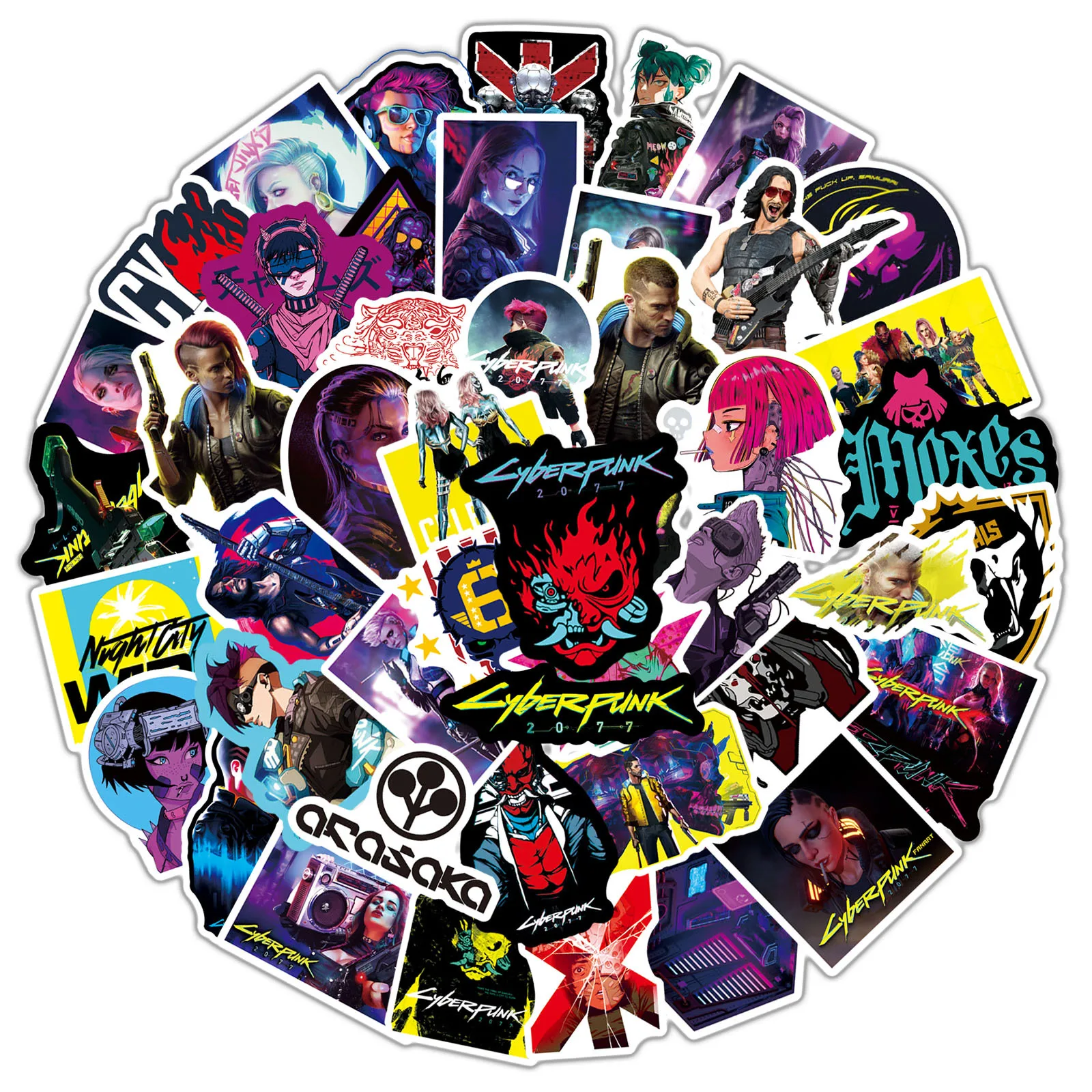 50pcs PS4/PC Game Cyber 2077 Stickers Night City V Stickers for PC PS4 Games Sticker Car Moto Luggage Laptop Graffiti Sticker
50pcs PS4/PC Game Cyber 2077 Stickers Night City V Stickers for PC PS4 Games Sticker Car Moto Luggage Laptop Graffiti Sticker