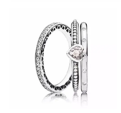 925 Sterling Silver fashion Ring Stackable Hearts With Crystal Rings For Women Wedding Party Gift Jewelry
925 Sterling Silver fashion Ring Stackable Hearts With Crystal Rings For Women Wedding Party Gift Jewelry