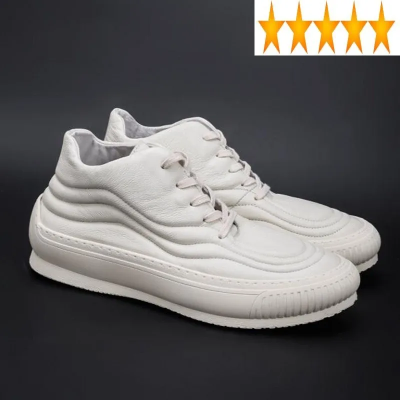 Genuine High Mens Top Sneakers Leather Cowhide Casual Fashion Spring Autumn Round Toe Lacke Thick Bottom Male Flat Shoes
Genuine High Mens Top Sneakers Leather Cowhide Casual Fashion Spring Autumn Round Toe Lacke Thick Bottom Male Flat Shoes