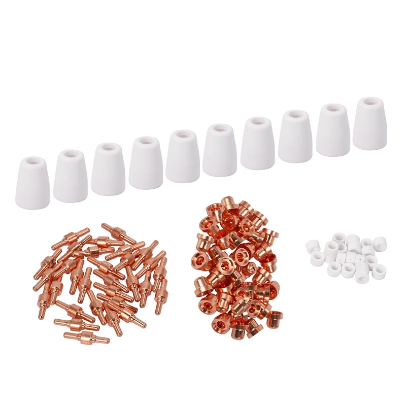 100Pcs PT-31 LG-40 Air Plasma Cutter Cutting Nozzles Electrode Tip Torch Consumable Kits 40A Fit For LGK-40 CUT-40 BPS40 
100Pcs PT-31 LG-40 Air Plasma Cutter Cutting Nozzles Electrode Tip Torch Consumable Kits 40A Fit For LGK-40 CUT-40 BPS40