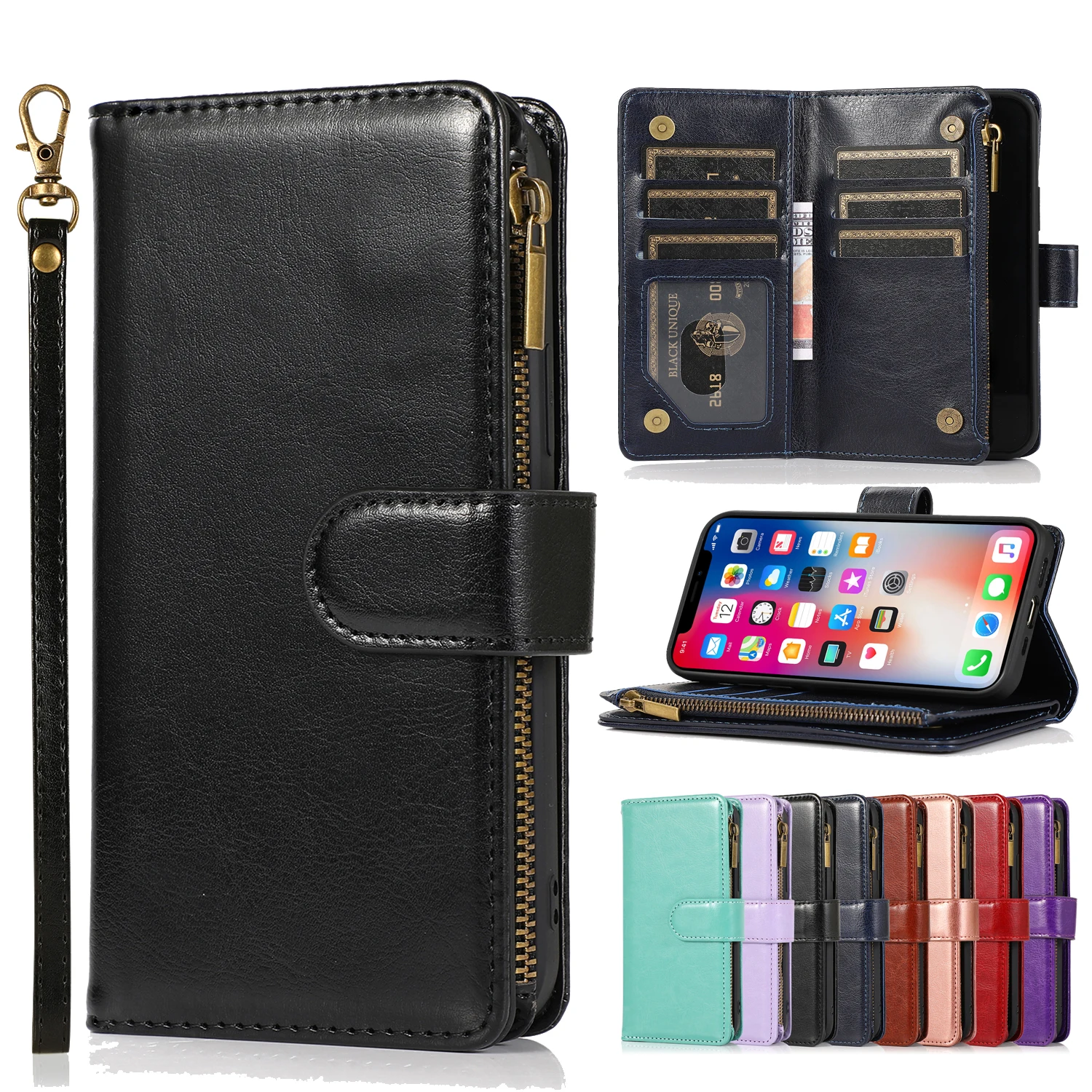 Zipper Leather Wallet Cover for Samsung S20 Plus Note20 Ultra S20 S10 S9 A20E A51 A71 Stand Flip Multi Card Solts Bag Phone Case
Zipper Leather Wallet Cover for Samsung S20 Plus Note20 Ultra S20 S10 S9 A20E A51 A71 Stand Flip Multi Card Solts Bag Phone Case