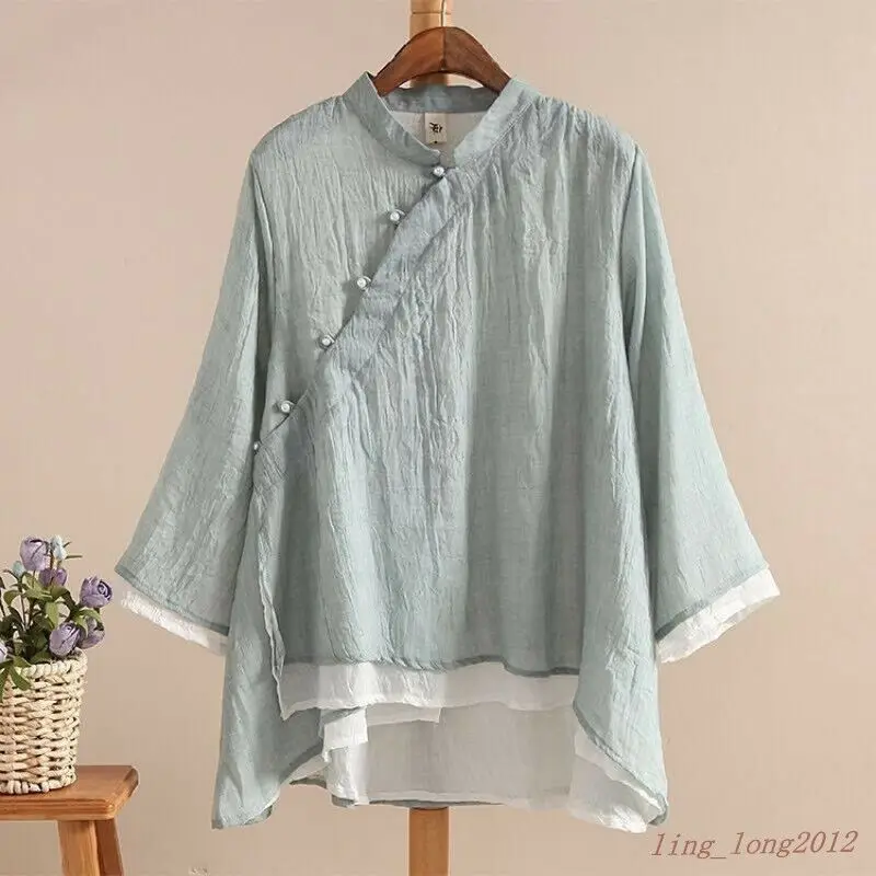 Женский хлопковый топ с V-образным вырезом, льняная рубашка с запахом в виде китайской лягушки в стиле ретро, модный однотонный универсальны...
Женский хлопковый топ с V-образным вырезом, льняная рубашка с запахом в виде китайской лягушки в стиле ретро, модный однотонный универсальны...