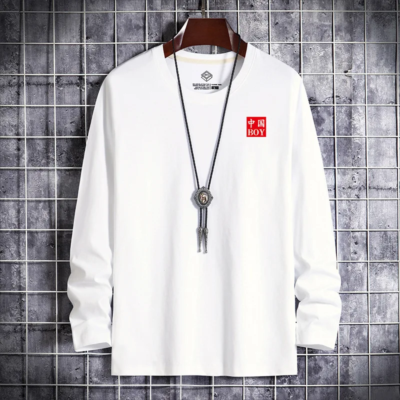 Новинка 2021, весна-осень, модные китайские красные китайские Футболки с длинным рукавом для мальчиков, Мужская Уличная Повседневная Свободная футболка из 100% хлопка
Новинка 2021, весна-осень, модные китайские красные китайские Футболки с длинным рукавом для мальчиков, Мужская Уличная Повседневная Свободная футболка из 100% хлопка