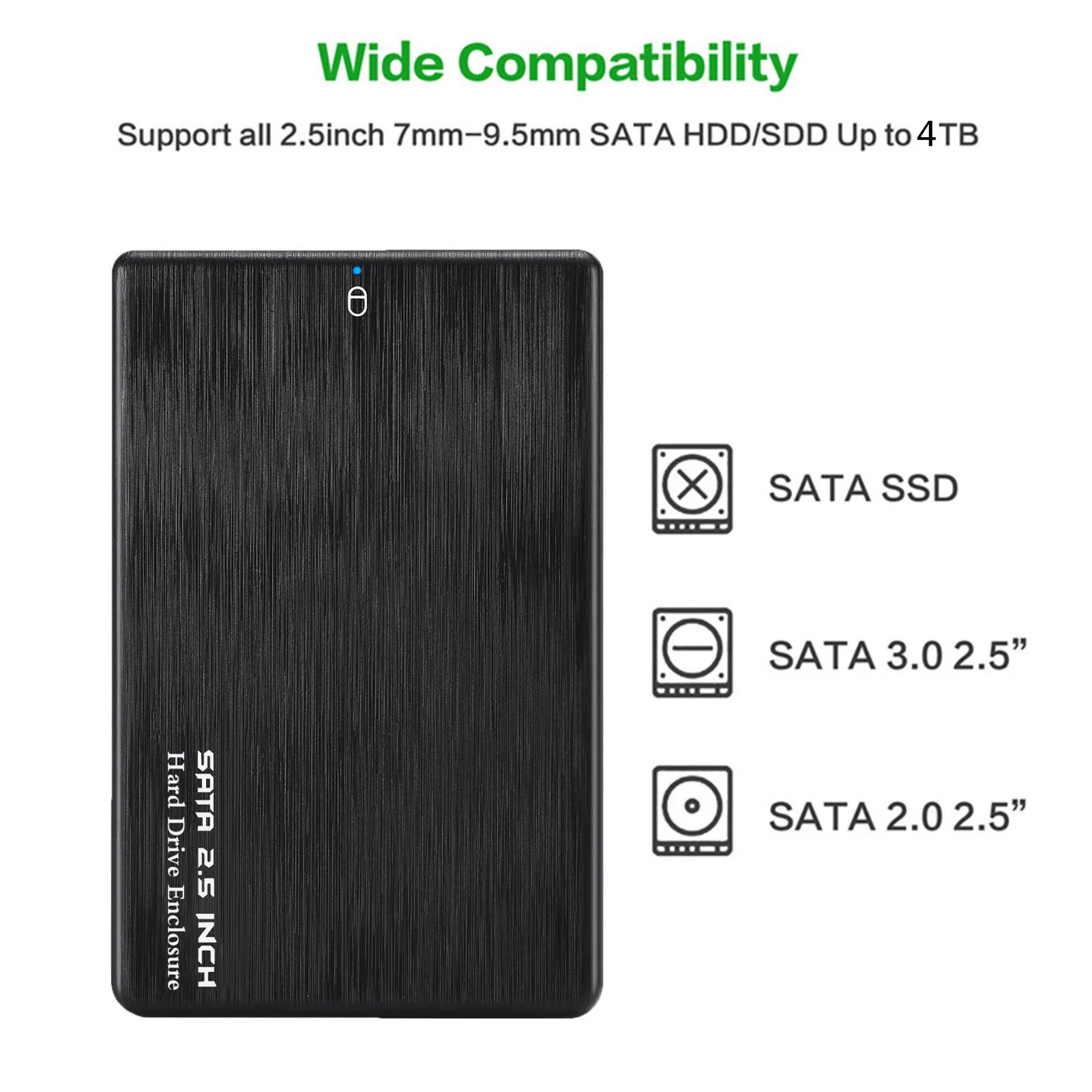 Portable 2.5inch SATA USB 3.0 5Gbps Hard Disk Drive Container External Enclosure 
Portable 2.5inch SATA USB 3.0 5Gbps Hard Disk Drive Container External Enclosure