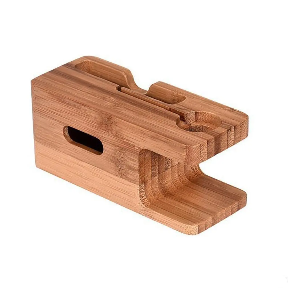 Multi-functional 2-in-1 Charging Dock Stand Station Watch Phone Charger Wooden Holder Space Saver For iWatch iPhone New | Электроника