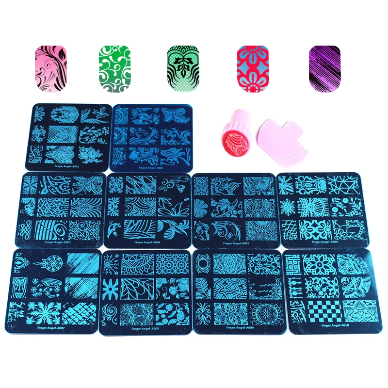 Finger Angel 10 Nail Plates +1 Nail Stamper + 1 Scraper Nail Art Image Stamping Plates Manicure Template Nail Art Tools
Finger Angel 10 Nail Plates +1 Nail Stamper + 1 Scraper Nail Art Image Stamping Plates Manicure Template Nail Art Tools