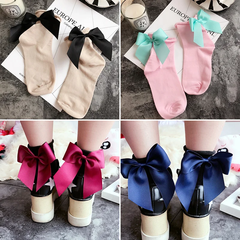 7 Colors Chic Streetwear Women's Lovely Candy Color Bow Socks Casual Female Contrast Color Short Socks Cute Girls Lolita Sox 
7 Colors Chic Streetwear Women's Lovely Candy Color Bow Socks Casual Female Contrast Color Short Socks Cute Girls Lolita Sox