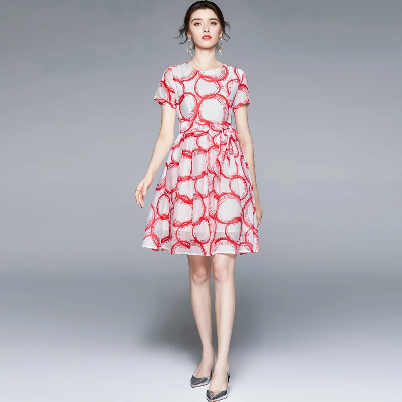 2021 Newest Summer Fashion Designer Runway Beach Short Sleeve Dress Vintage Big Dots Print Elgang Party Girl`s Midi Dresses
2021 Newest Summer Fashion Designer Runway Beach Short Sleeve Dress Vintage Big Dots Print Elgang Party Girl`s Midi Dresses