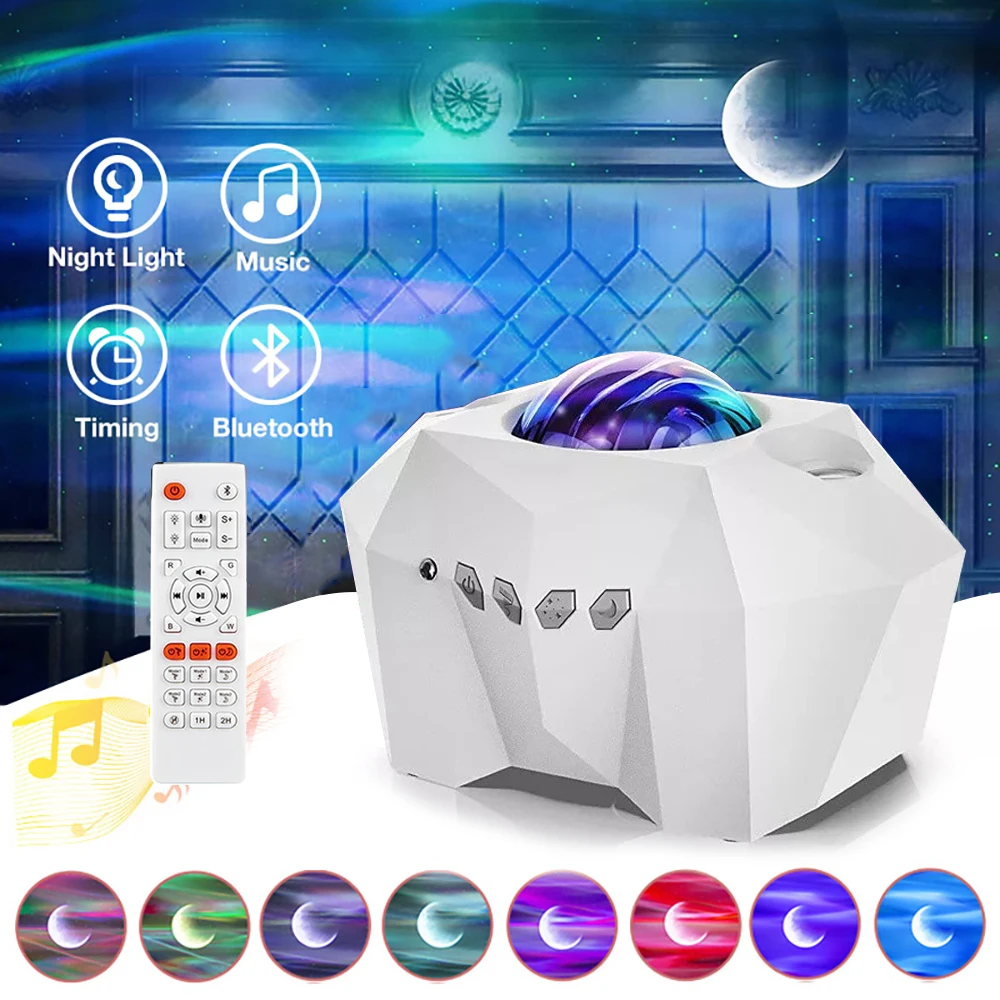 Проектор света Aurora Galaxy, проектор звездного неба, Ночной светильник, музыка, дистанционное управление таймером, светодиодная лампа для детей...
Проектор света Aurora Galaxy, проектор звездного неба, Ночной светильник, музыка, дистанционное управление таймером, светодиодная лампа для детей...